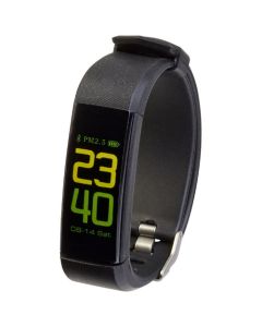 Prixton Smartband AT801 mit Thermometer (schwarz) mit Logo bedrucken